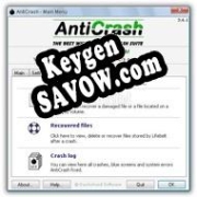 Регистрационный ключ к программе  AntiCrash